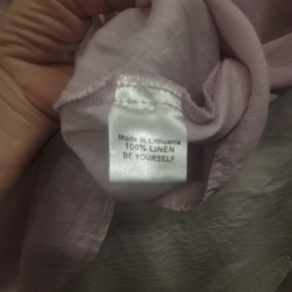 Flax Womens Oversized Linen Tank Top Lavender Pink Sleeveless Scoop Neck L - Picture 5 of 16